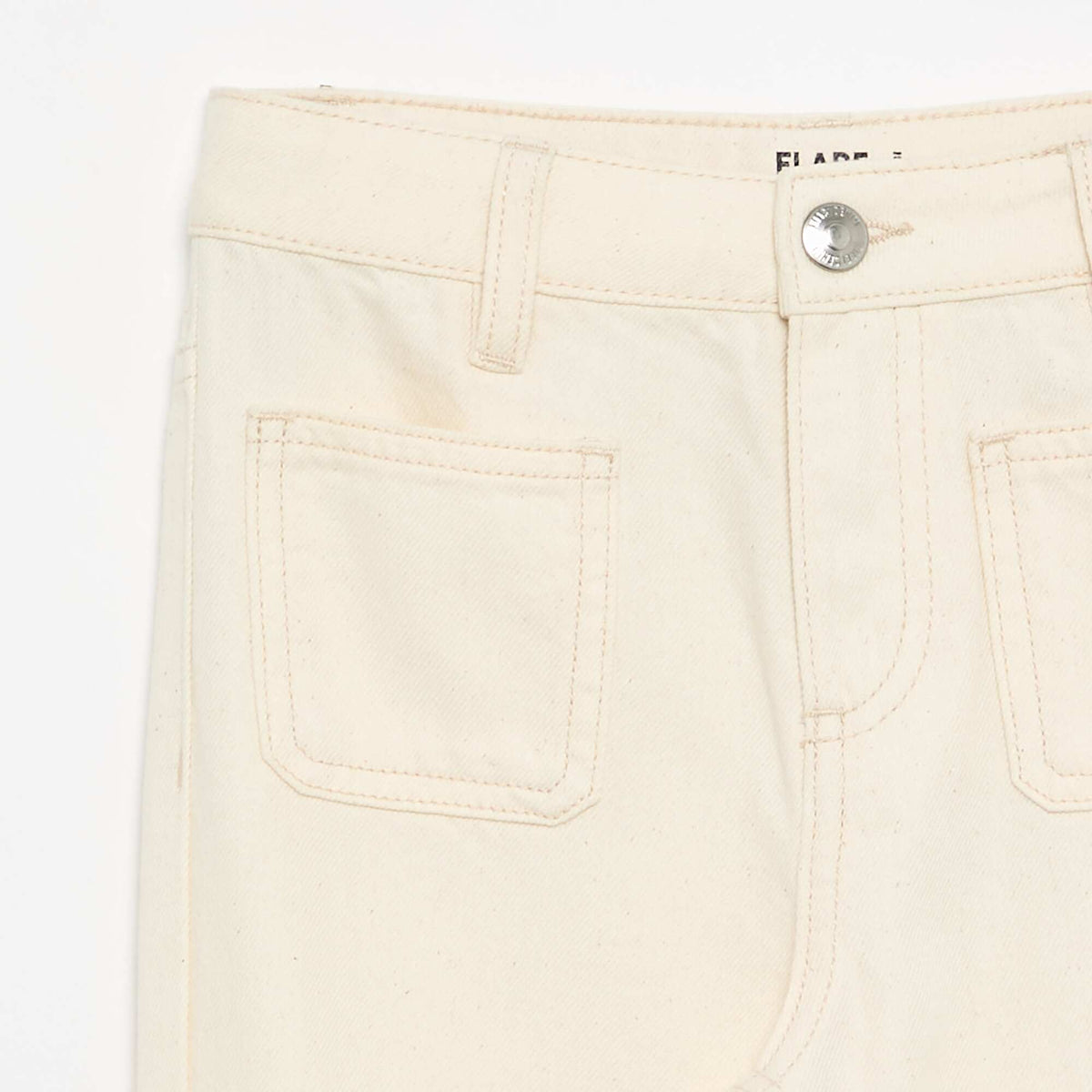 Pantalon flare en denim BLANC