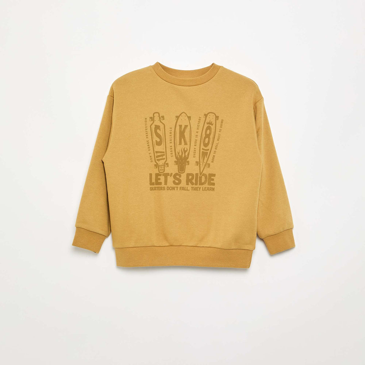 Sweat forme loose en molleton JAUNE MOUTARDE