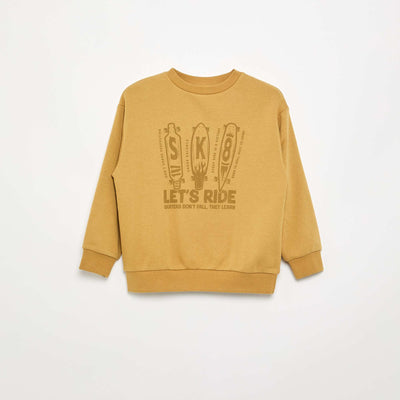 Sweat forme loose en molleton JAUNE MOUTARDE