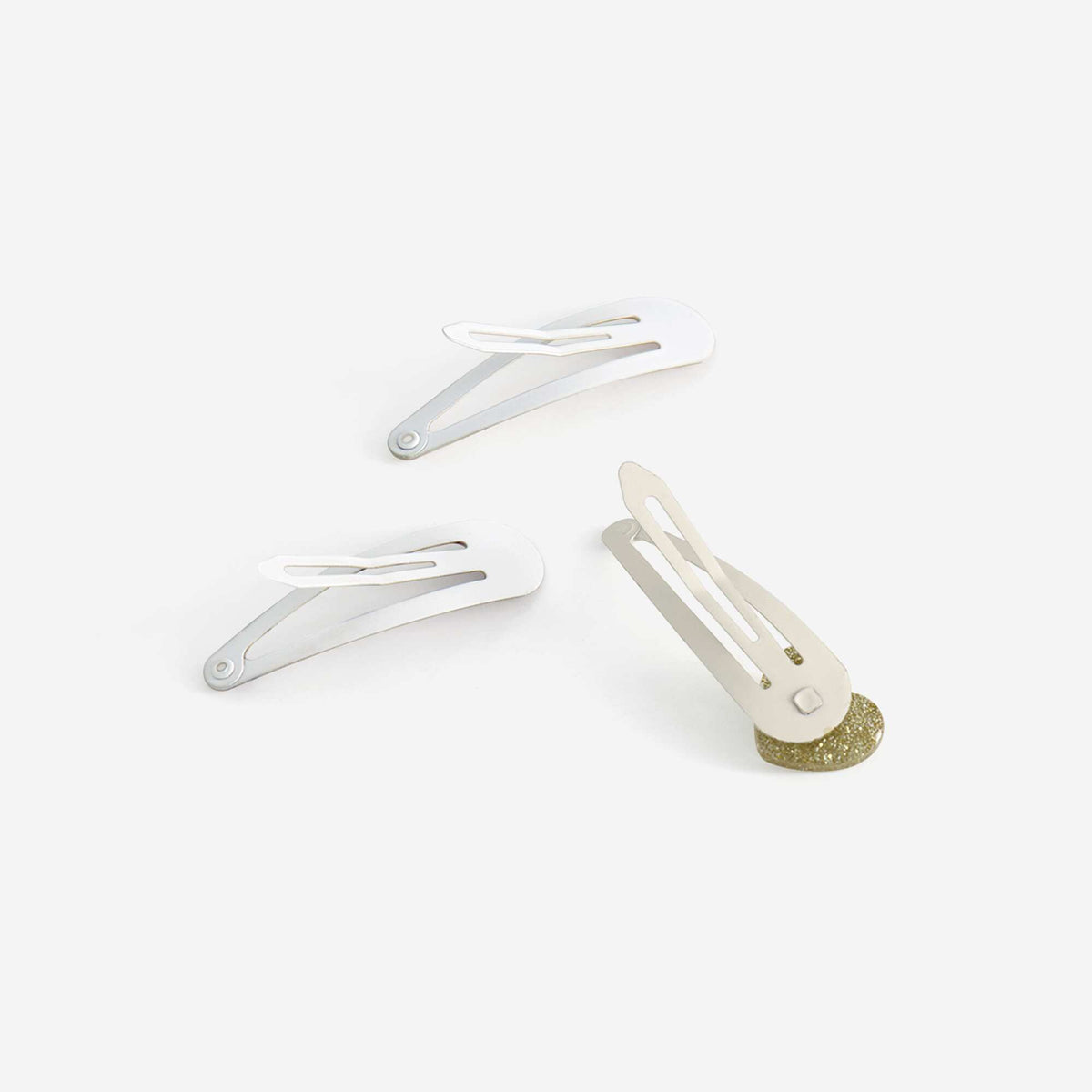 Lot de 6 pinces clic clac BEIGE