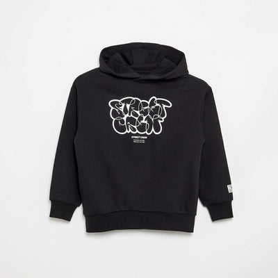 Sweat à capuche imprimé NOIR