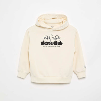 Sweat à capuche imprimé BLANC