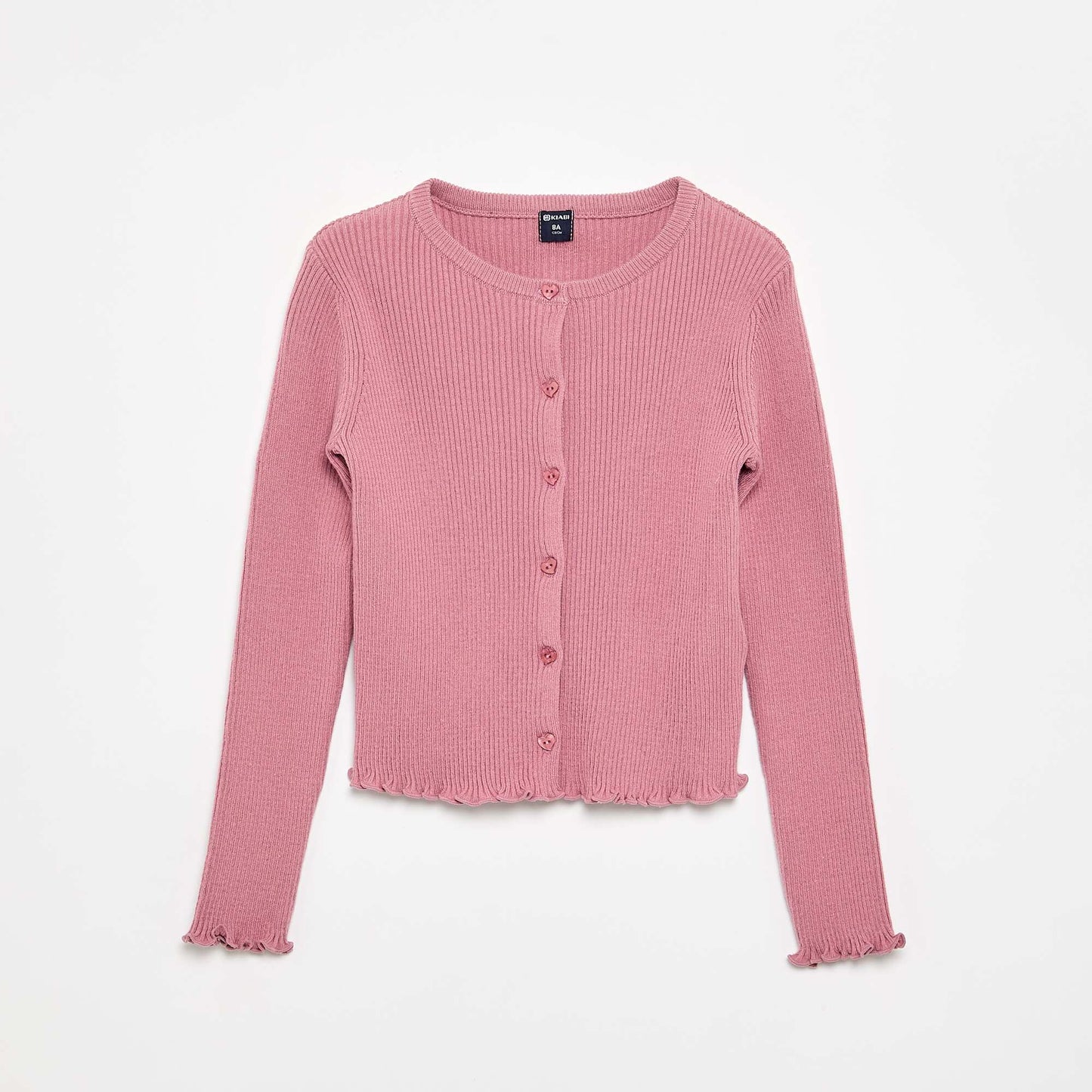 Gilet en maille côtelée à manches longues ROSE