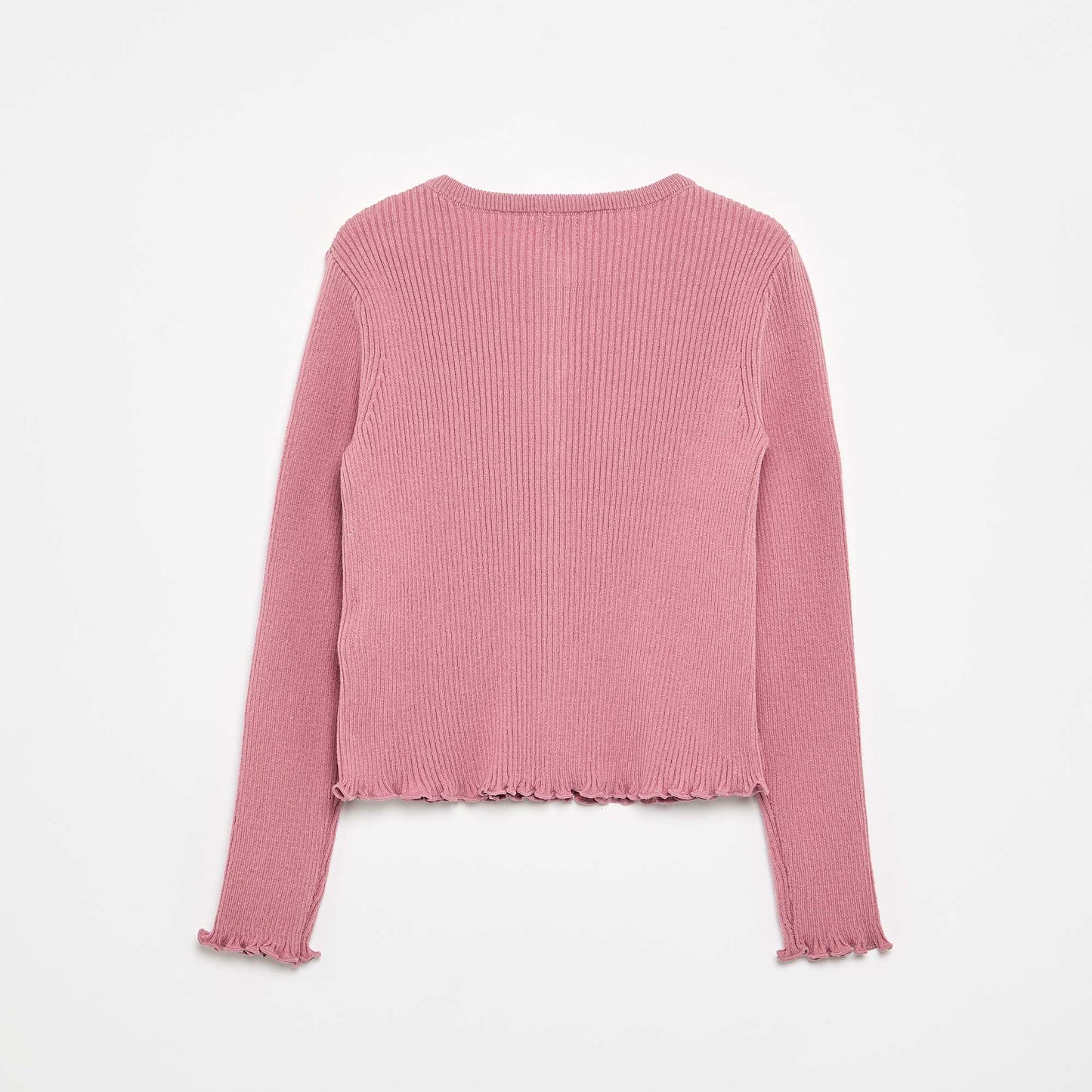 Gilet en maille côtelée à manches longues ROSE