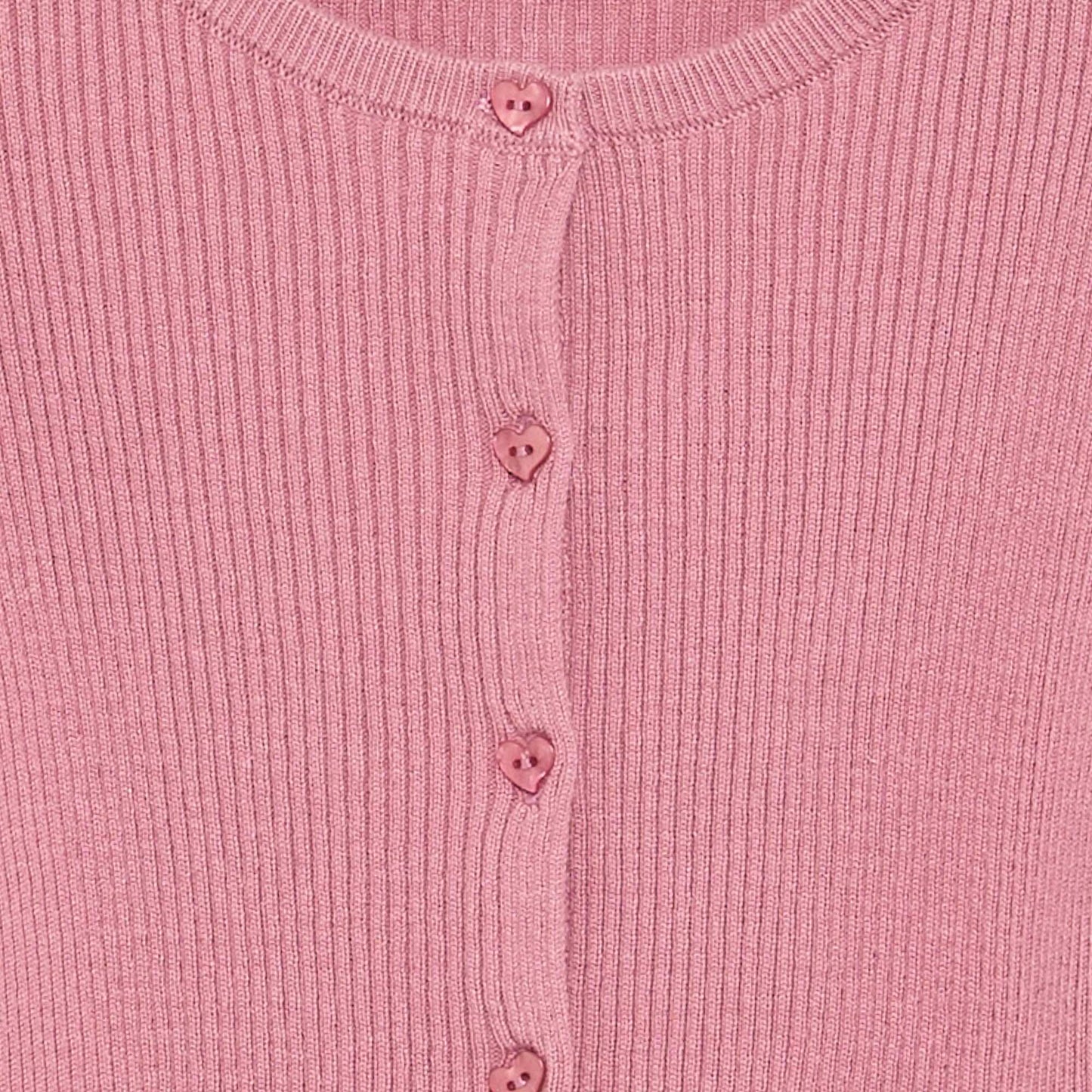 Gilet en maille côtelée à manches longues ROSE