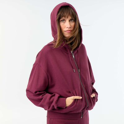 Sweat basique en molleton léger ROSE