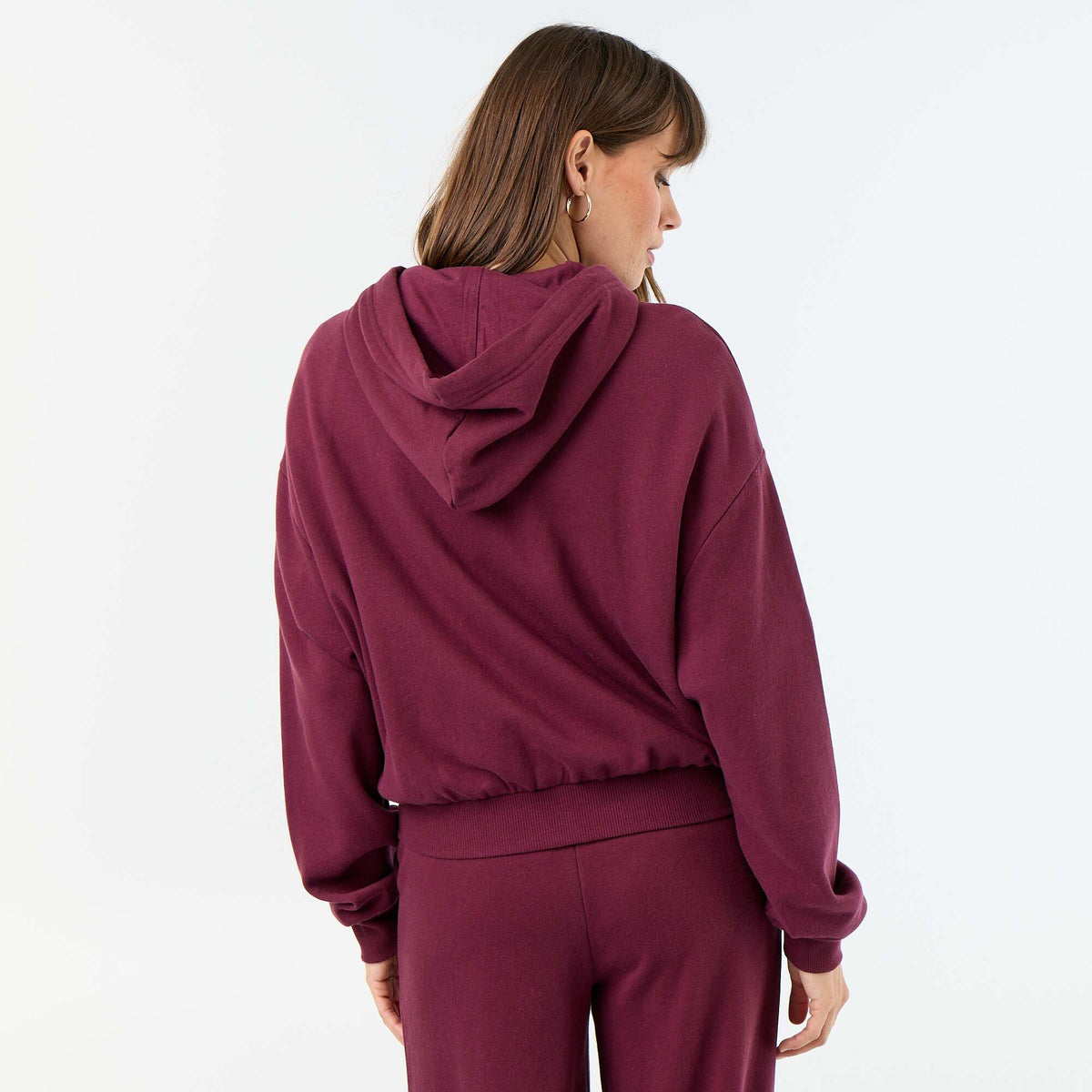 Sweat basique en molleton léger ROSE