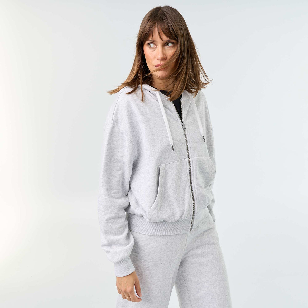 Sweat basique en molleton léger GRIS