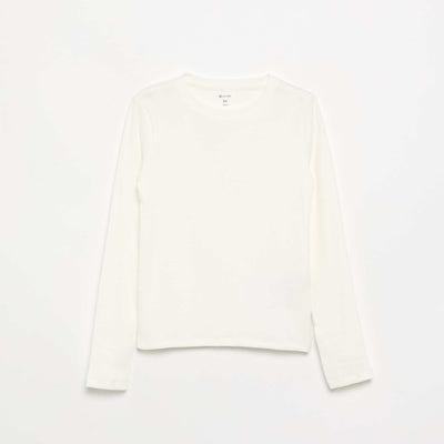 Tee-shirt basique en rib BLANC