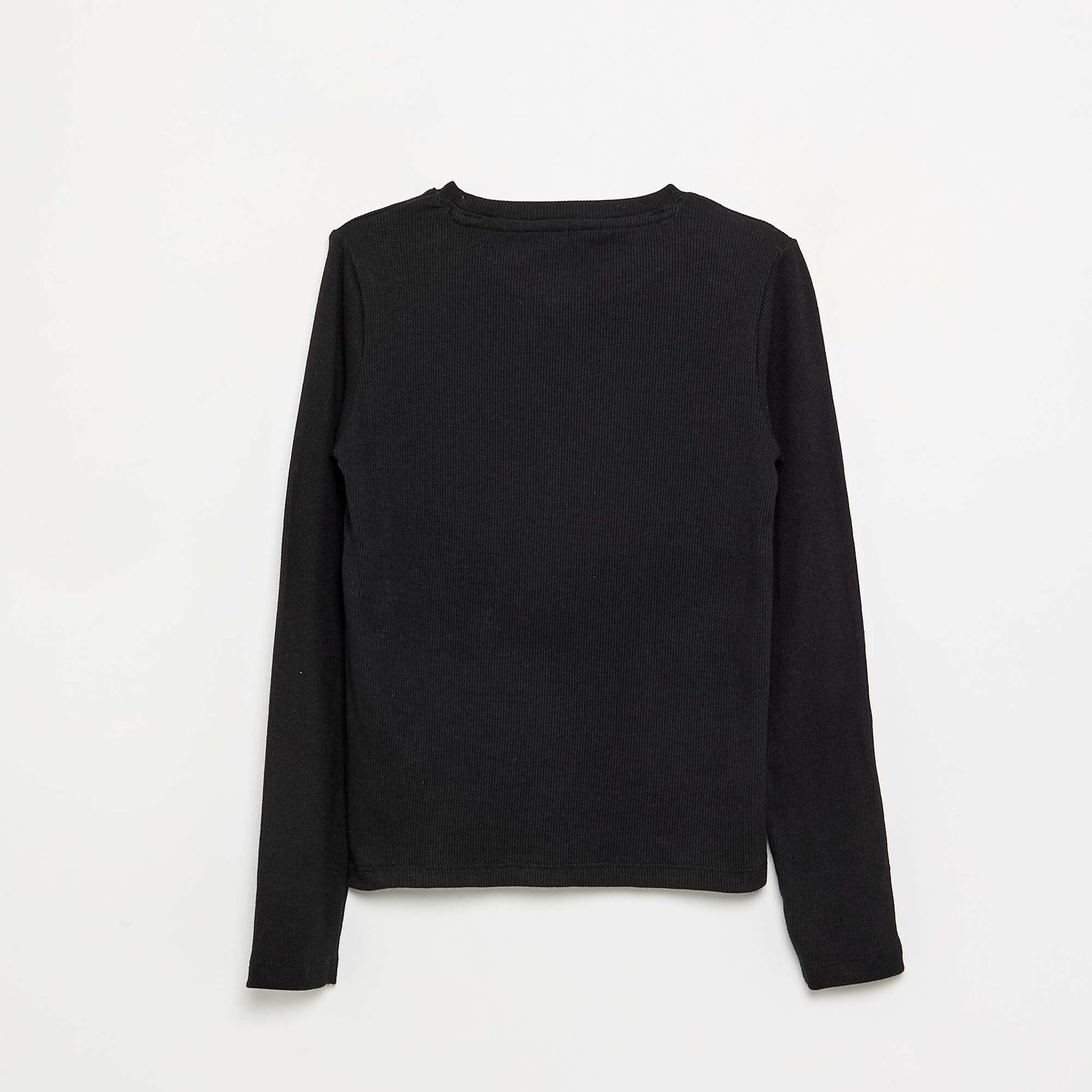 Tee-shirt basique en rib NOIR