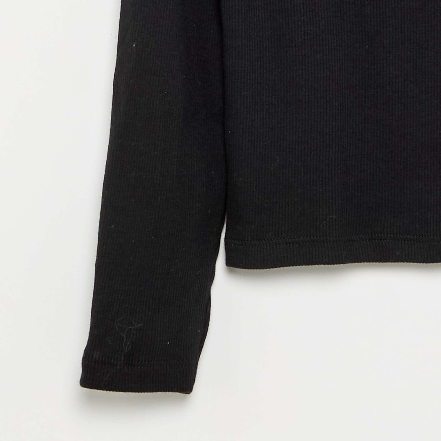 Tee-shirt basique en rib NOIR