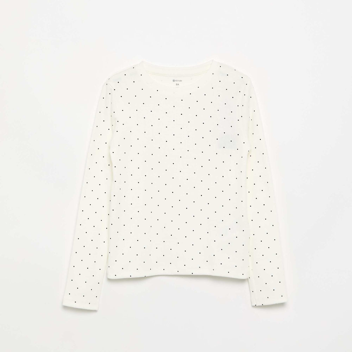 T-shirt à manches longues en maille côtelée BLANC