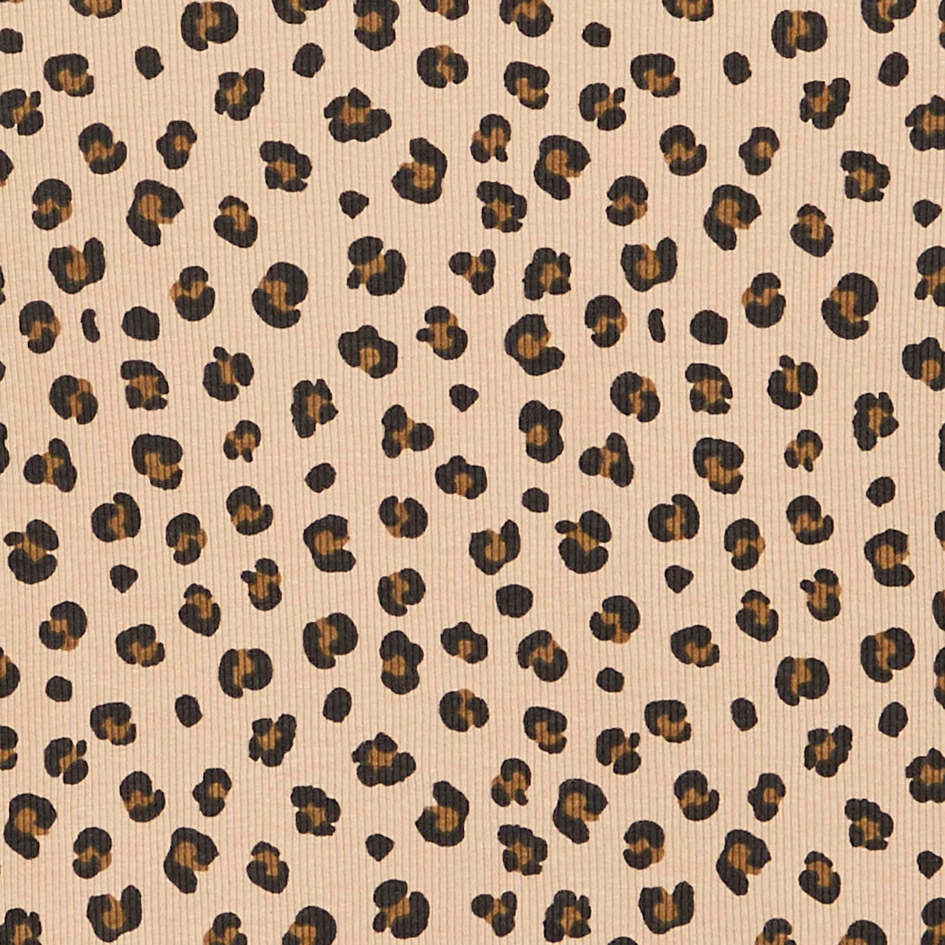 T-shirt à manches longues en maille côtelée BEIGE