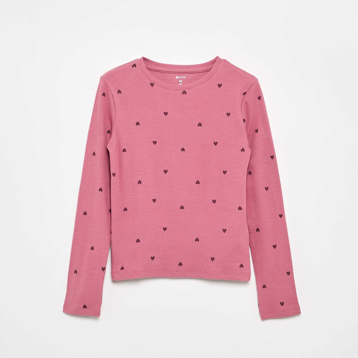 T-shirt à manches longues en maille côtelée ROSE