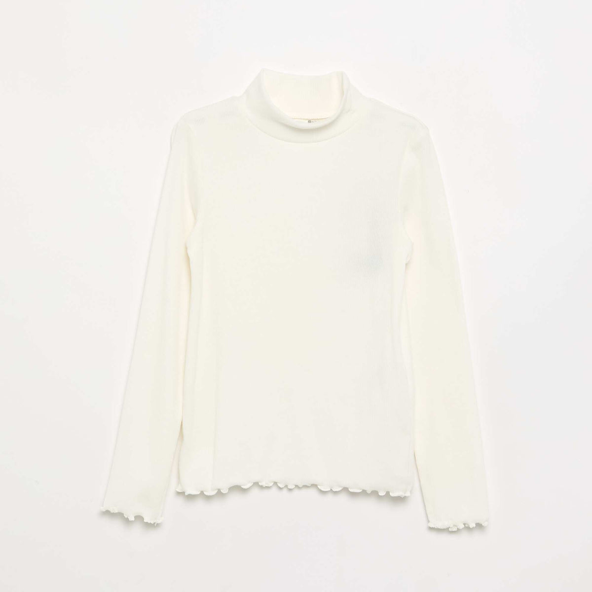 Sous-pull uni avec finitions ondulées BLANC