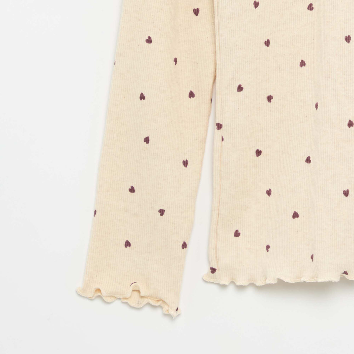 Sous-pull en maille côtelée imprimée BEIGE