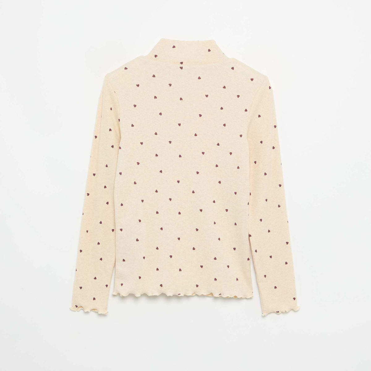 Sous-pull en maille côtelée imprimée BEIGE