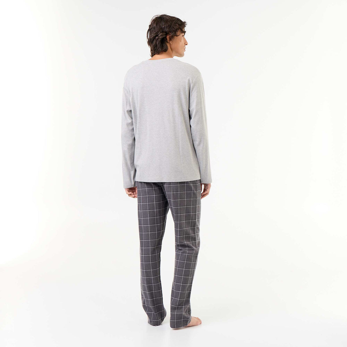 Pyjama t-shirt + pantalon en flanelle - 2 pièces GRIS