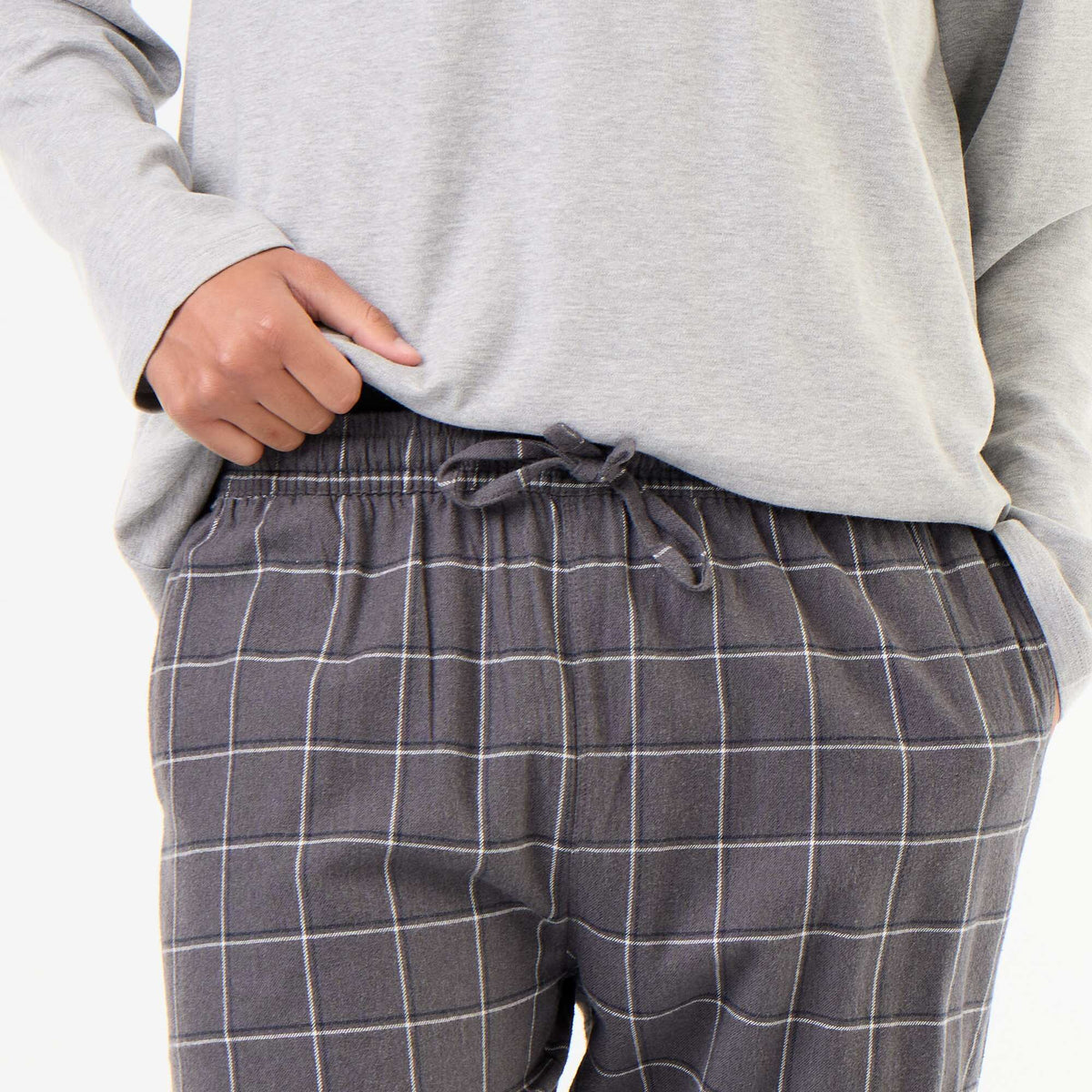 Pyjama t-shirt + pantalon en flanelle - 2 pièces GRIS