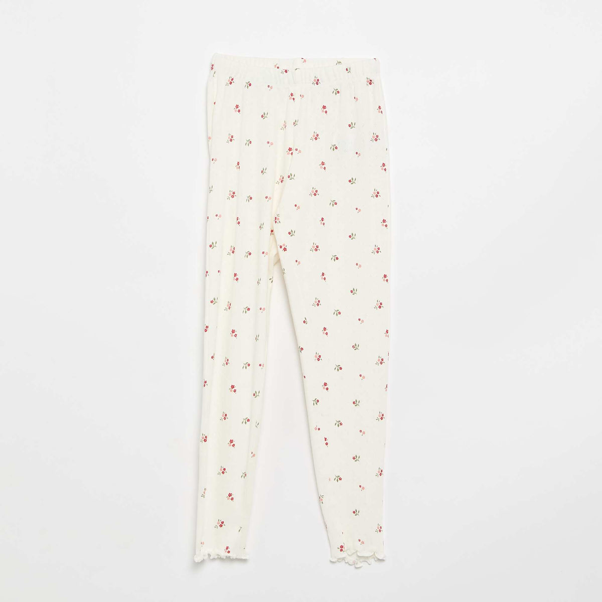 Ensemble pyjama long en maille pointelle - 2 pièces BLANC