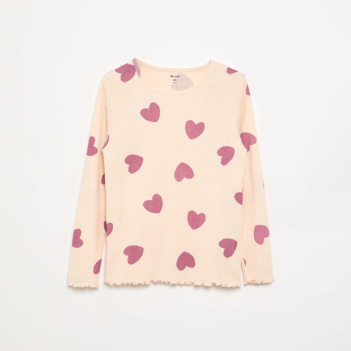 Ensemble pyjama long en maille pointelle - 2 pièces ROSE