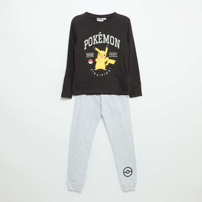 Ensemble de pyjama long 'Pikachu' 'Pokémon' - 2 pièces NOIR