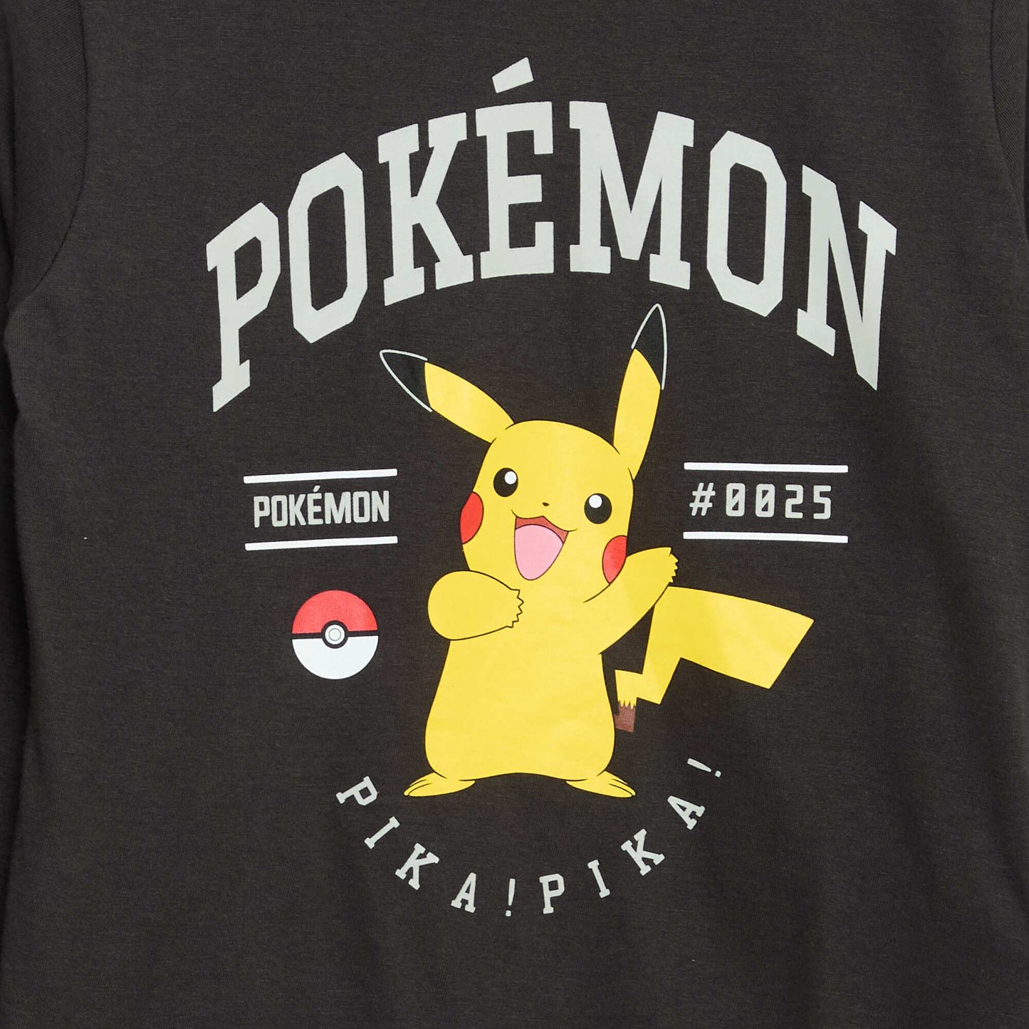 Ensemble de pyjama long 'Pikachu' 'Pokémon' - 2 pièces NOIR