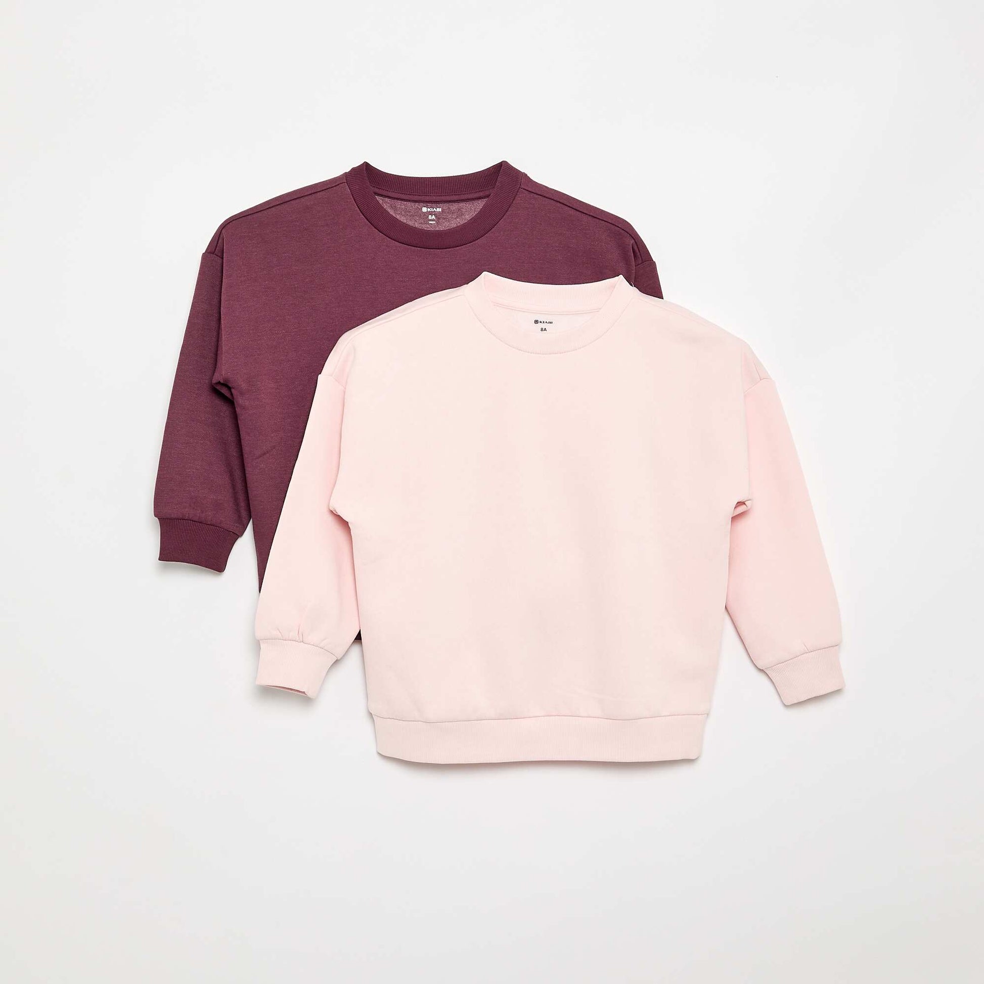 Lot de 2 sweats unis ROSE