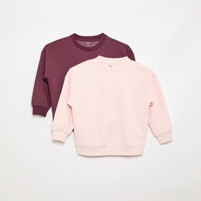Lot de 2 sweats unis ROSE