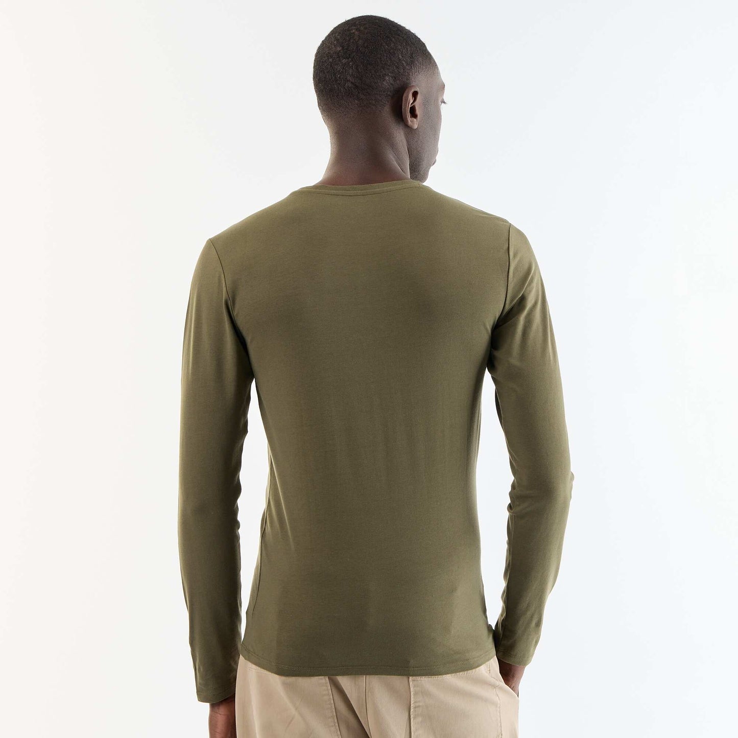 T-shirt à manches longues uni KAKI