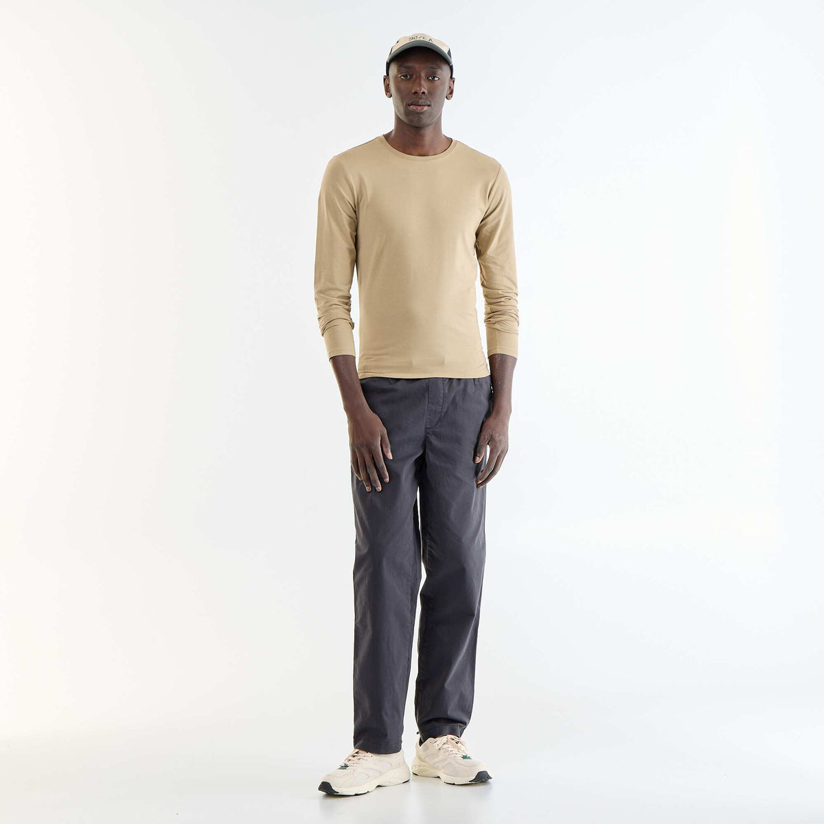 T-shirt à manches longues uni BEIGE