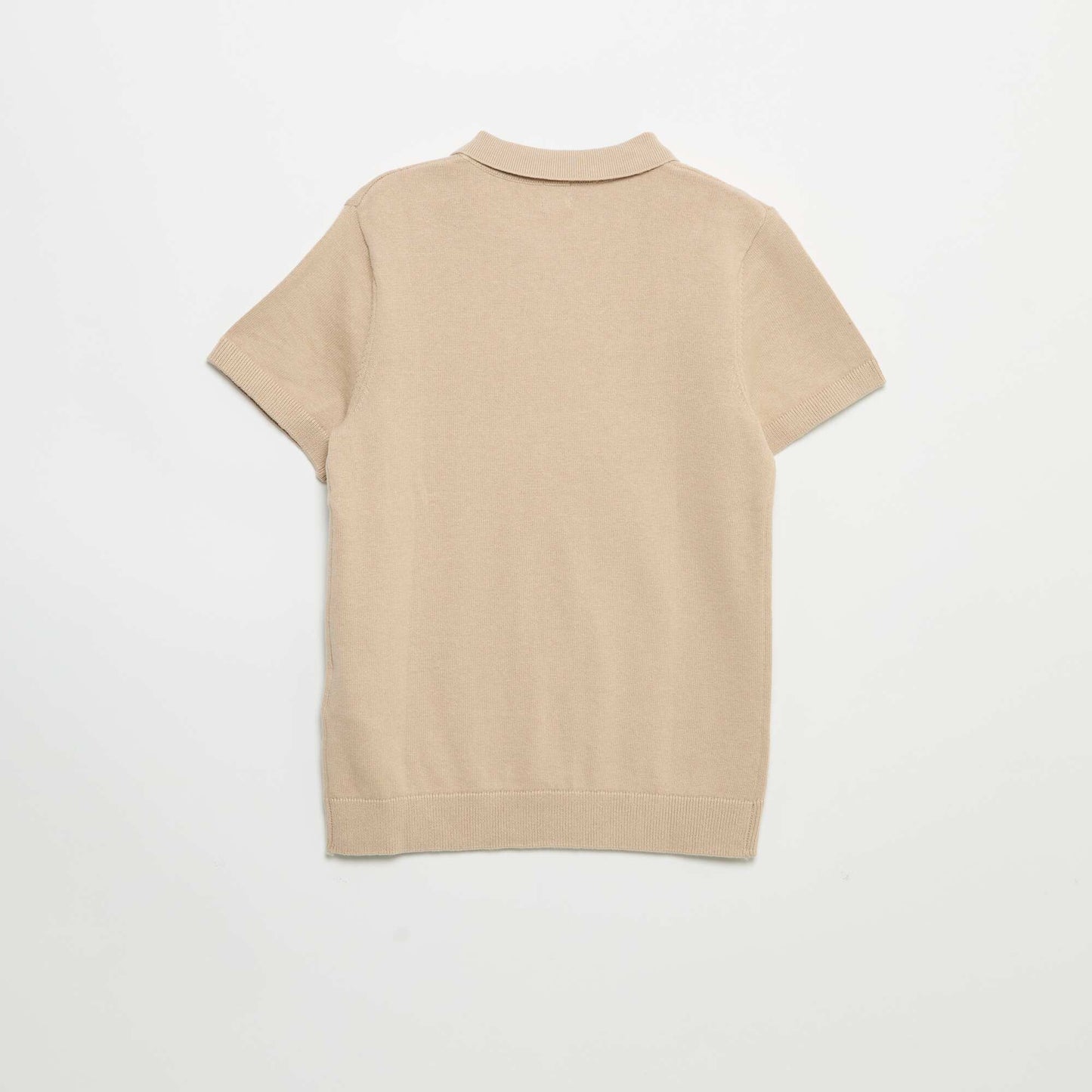 Pull forme polo à manches courtes BEIGE