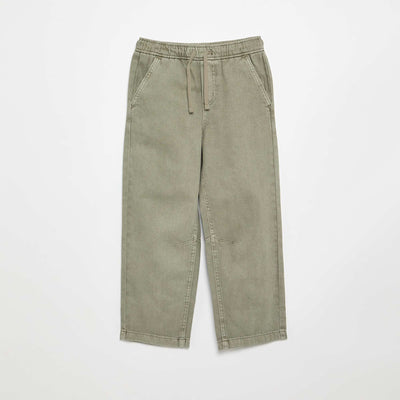 Pantalon relaxed fit taille élastiquée VERT
