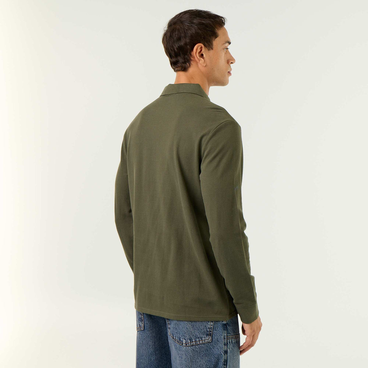 Polo en maille piquée manches longues VERT