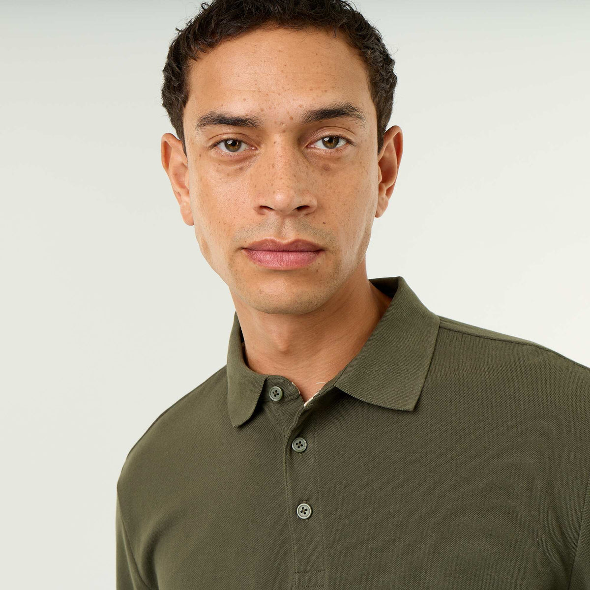 Polo en maille piquée manches longues VERT
