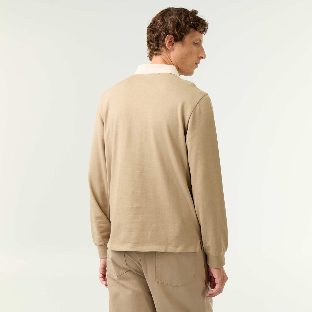 Polo style rugby manches longues BEIGE