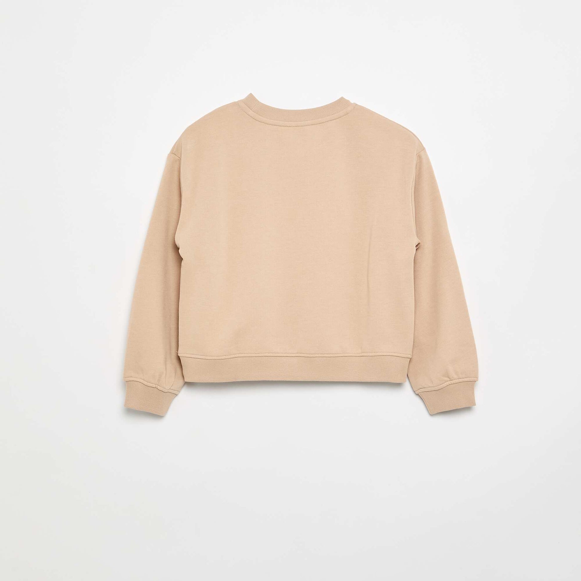 Sweat en molleton avec imprimé poitrine BEIGE