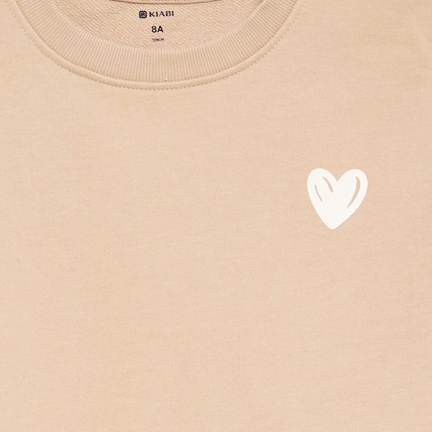 Sweat en molleton avec imprimé poitrine BEIGE
