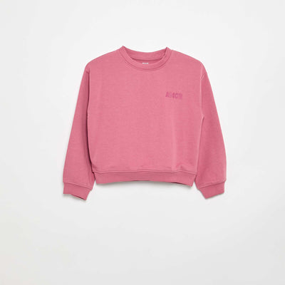 Sweat en molleton avec imprimé poitrine ROSE