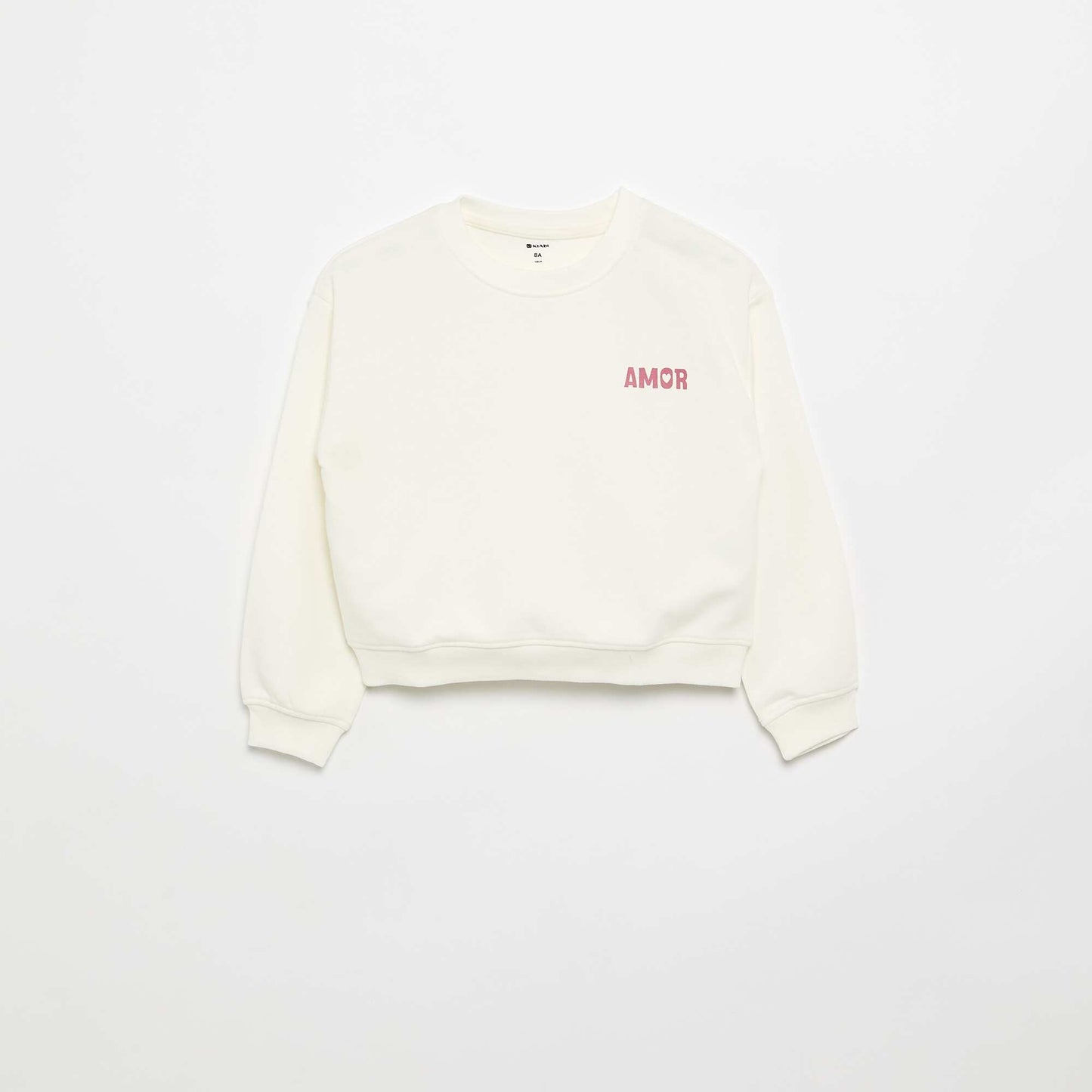 Sweat en molleton avec imprimé poitrine BLANC