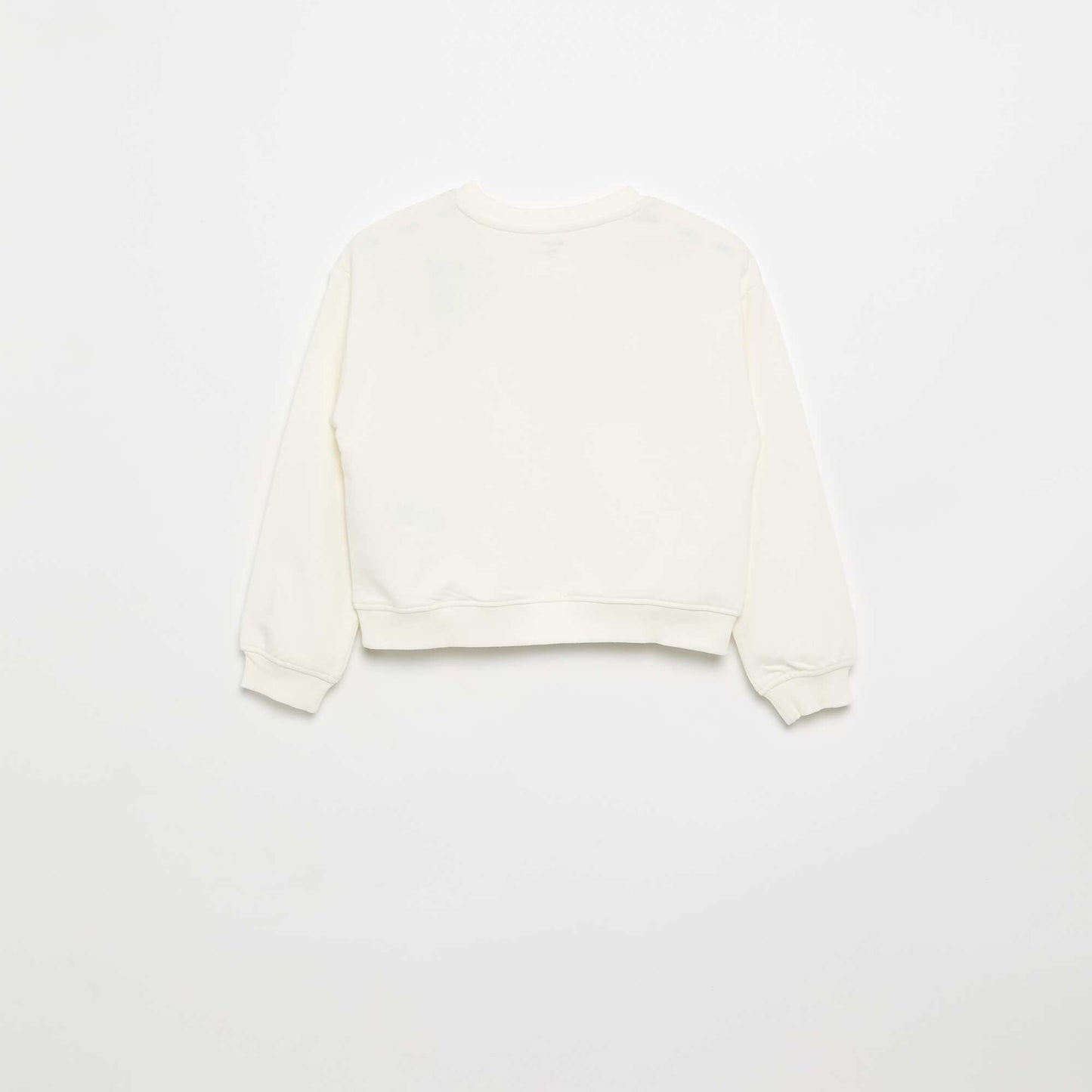 Sweat en molleton avec imprimé poitrine BLANC