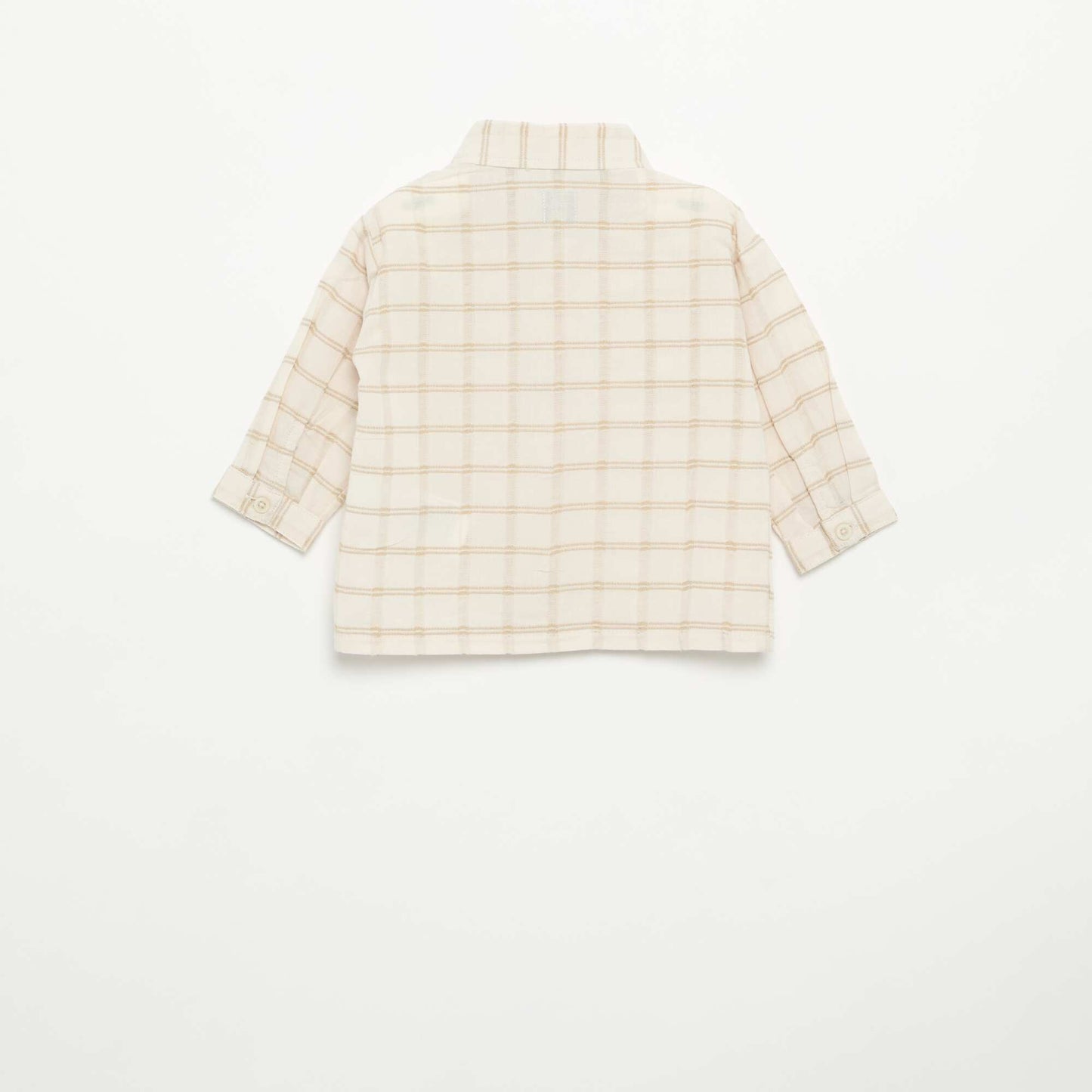 Chemise rayée à manches longues BEIGE
