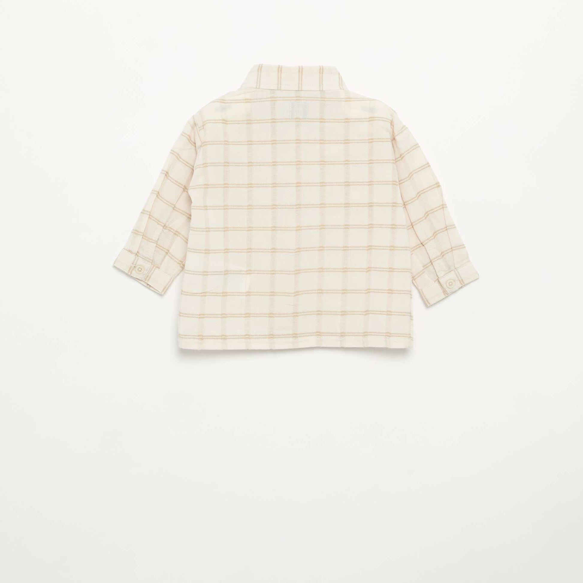Chemise rayée à manches longues BEIGE