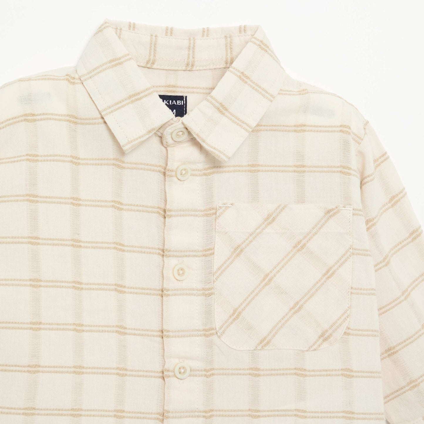 Chemise rayée à manches longues BEIGE