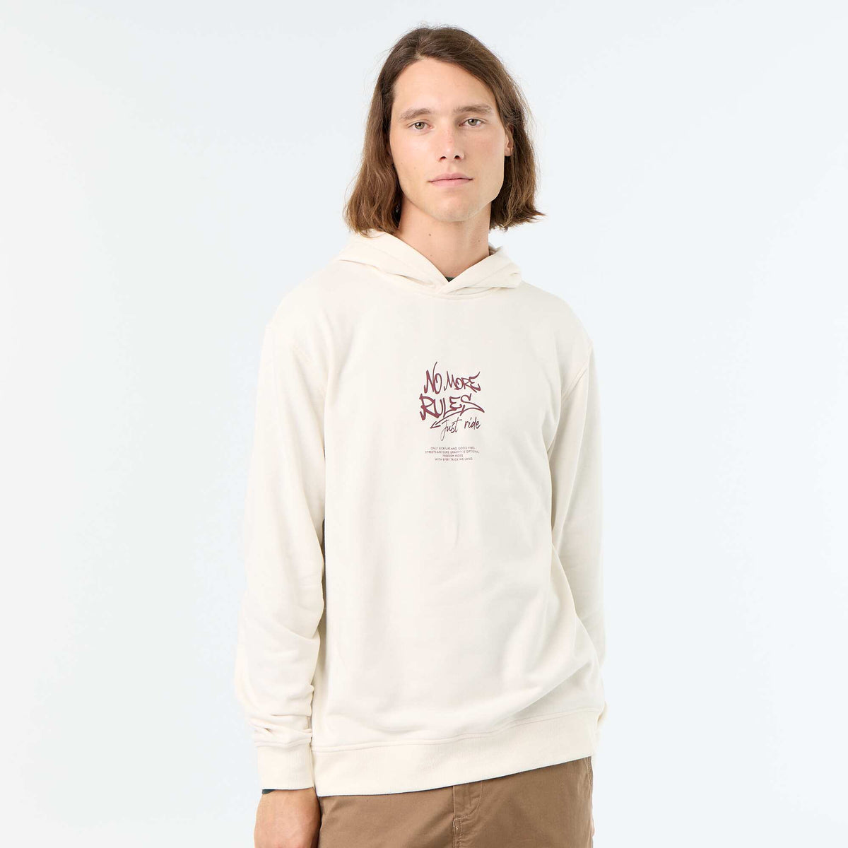 Sweat en molleton à capuche imprimé BLANC