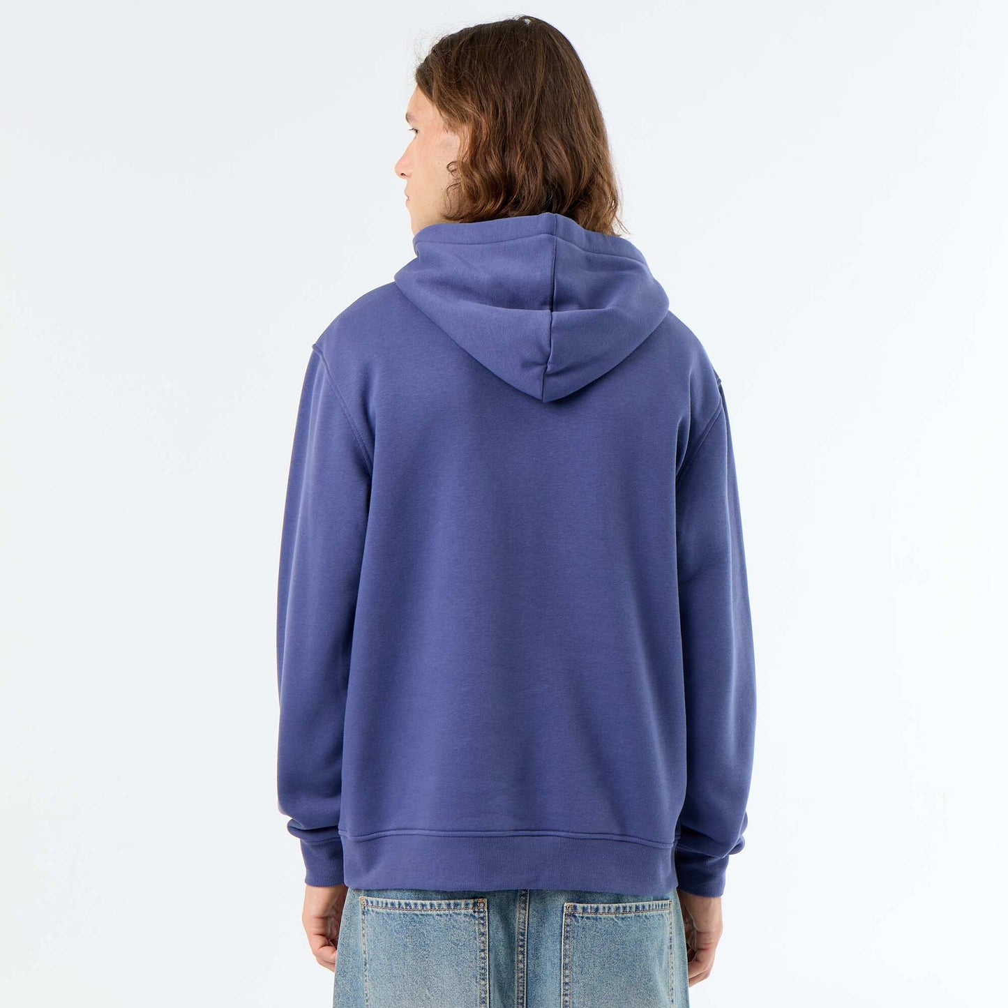 Sweat en molleton à capuche imprimé BLEU