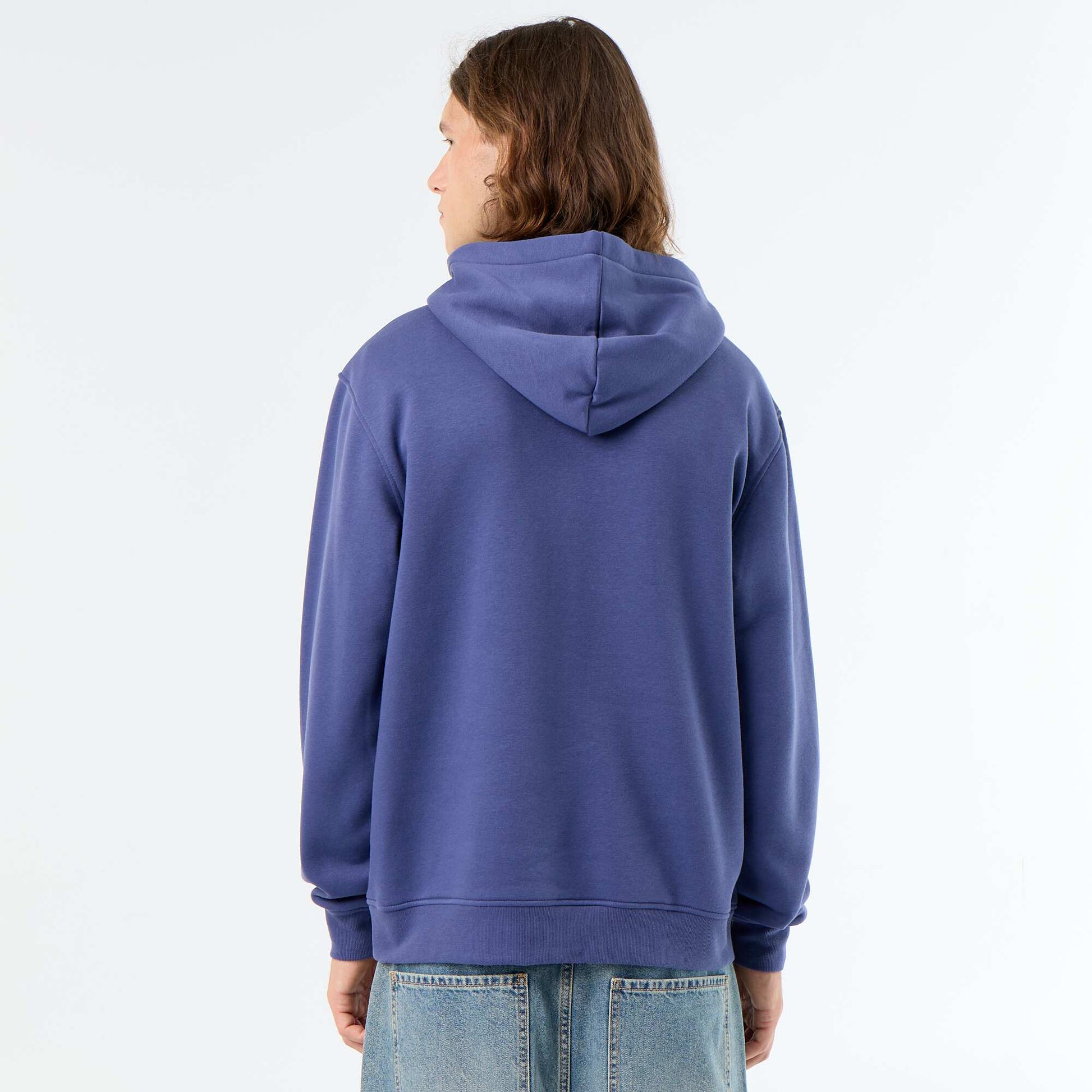 Sweat en molleton à capuche imprimé BLEU