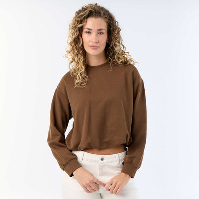 Sweat boule en french terry MARRON