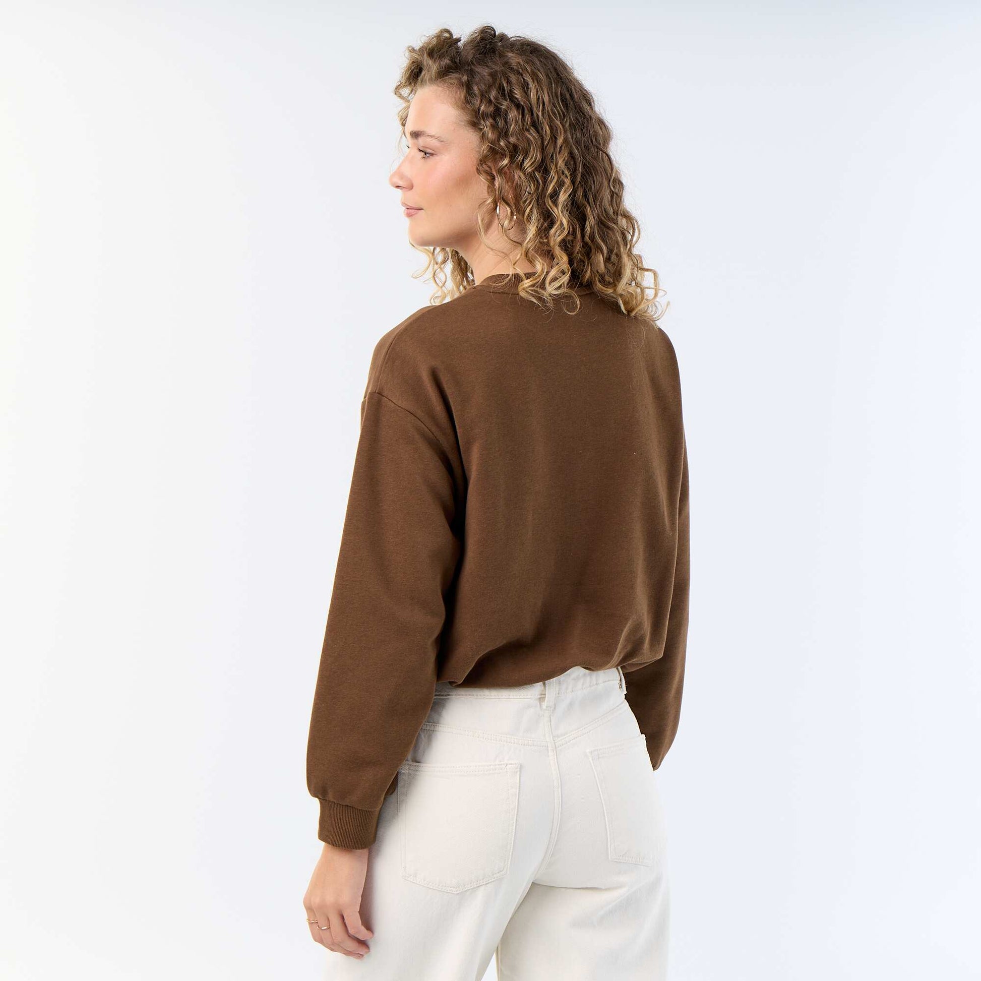 Sweat boule en french terry MARRON