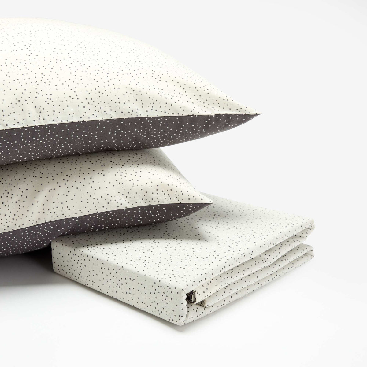 Parure de lit 2 personnes (240 x 220cm) en coton GRIS
